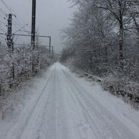 Fra en gåtur i sneen langs Farum Station